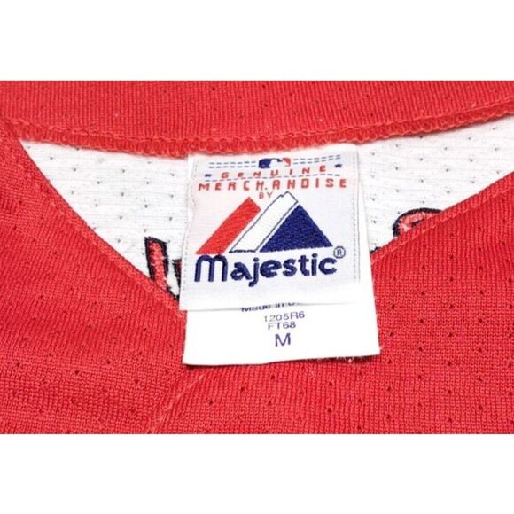 VTG Red MAJESTIC GENUINE ST LOUIS CARDINALS MLB JERSEY Medium Made In USA - Picture 8 of 15